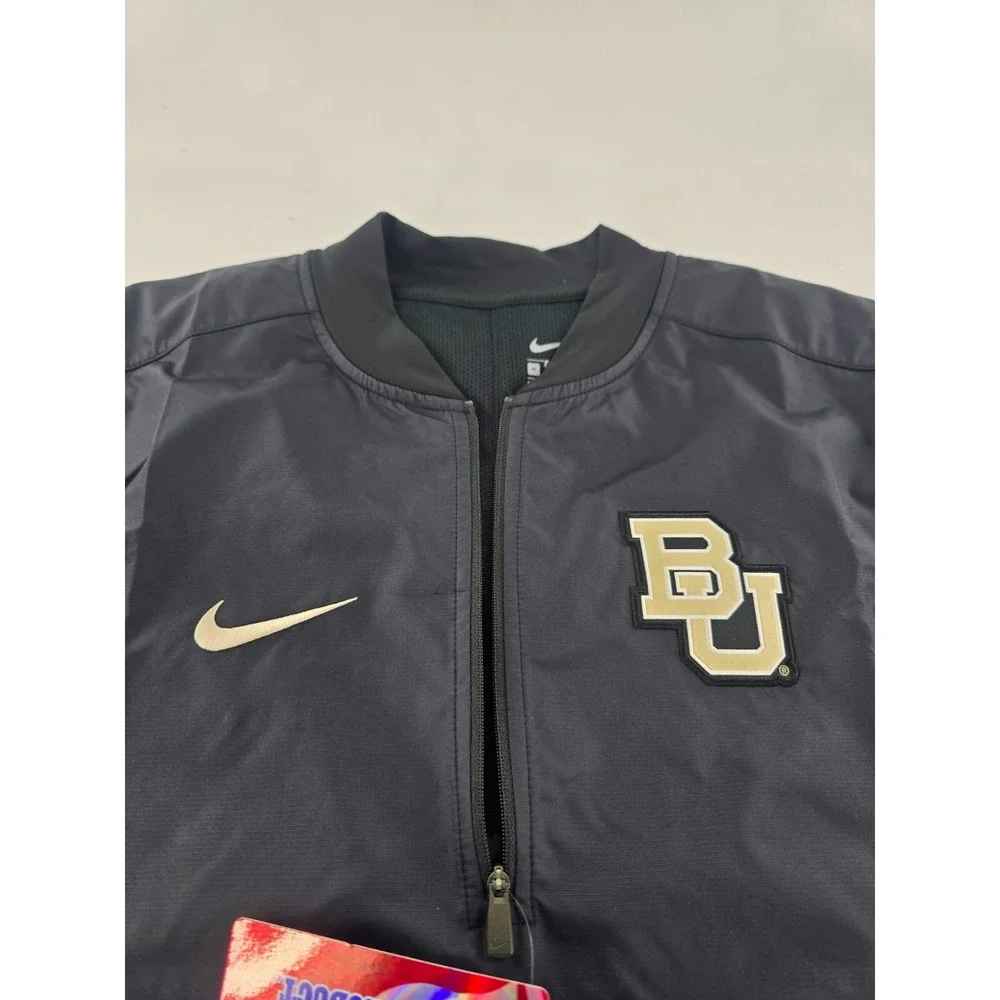 Nike Baylor Bears Coaches Jacket Men's M Black Quarter Zip Short Sleeve On Field